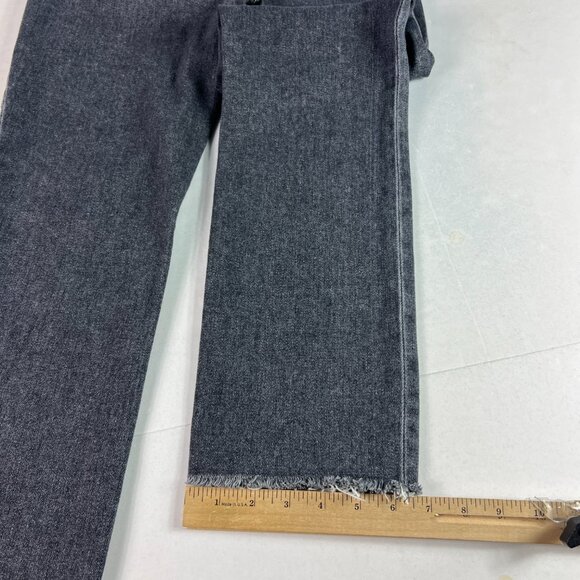 Paige Jeans Women 28x26* Cindy Cropped Straight Black Faded Raw Hem Denim Tag 27 - Picture 11 of 16